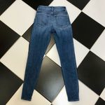 frame denim Le High Skinny Crop Two Tone Denim Panel Jeans Kenya Navy Blue sz 24 Photo 5