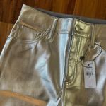 EXPRESS Silver Metallic Leather Pants Photo 2