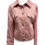 Casual Corner Vintage Y2K Pale Rose Pink Damask Button Front Jean Jacket Size 12 Photo 9
