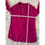 EXPRESS Fuchsia Pink Purple 3/4 Sleeve Zip Neckline Blouse Women's Small Photo 5