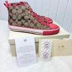 Coach Franca Signature C/Calf High-top Kaki/Pink Women's Size 6.5 Photo 8