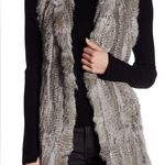Love Token  Luxuries Genuine Dyed Rabbit Fur Vest Natural Gray. Photo 0