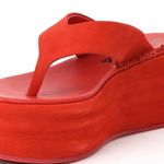 Free People Red Bohemian Thong Platform Photo 0