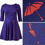 Unique Vintage Gwynnie Bee Umbrella Print Navy Dress, plus size 0X Photo 1