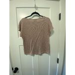 W5  Size Small Brown And White Stripe Button Accent Sleeves‎ Scoop Neck Tee Photo 4
