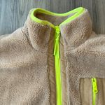 Urban Outfitters  Women’s Tan Fleece Jacket with Neon Accents Size Small Photo 3
