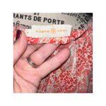 Tory Burch Floral Cotton Gauze Blouse Size 4 Melon Emmarentia Summer Resort EUC Photo 3