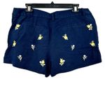 Loft Size 12 Shorts Navy Blue Bouquet Embroidery Pockets Summer Preppy Cute Photo 1