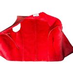 Newport News Vintage Red Suede Leather, fur-lined vest L Photo 2