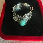 Gorgeous Silver Simulated Turquoise Ring Size 7 Photo 2