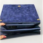 Vintage EROS Womens Navy Blue Leather Shoulder Bag Made In England Photo 4