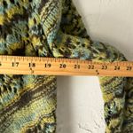 Free People Wool Blend Knit Cardigan Open Front S/P Green Yellow Boho Layer Photo 6