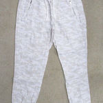 Athleta Cabo Tide Linen Jogger Pants Women Size 10 in Neutral Camo Pull On Photo 0
