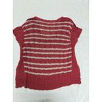 Free People  Sweater Womens S Orange White Striped Crop Boxy Cap Sleeve Beachy Photo 2