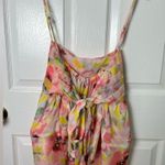 MISA Los Angeles  Floral Pastel Sheer Back Tie Babydoll Mariposa Top XL Photo 4