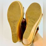 Coach Mariam Brown Leather Wedge Sandals, Brass Hardware, Wood Platform sz 6.5 Photo 6