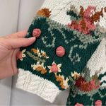 Vintage Krystal Cove Cream Floral Embroidery Grandma Core Women’s Sweater SP Green Size undefined Photo 2