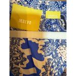 Maeve Anthropologie Archivist Blue Floral Stripe 100% Silk Shirt Blouse Size XS Photo 4