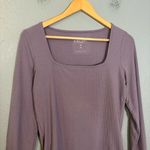 Torrid Ribbed Square Neck Bodysuit Lavender Purple Long Sleeve Photo 4