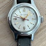 Bulova Ladies Watch RARE Vintage Mechanical Winding Leather Strap Stainless Case Photo 0