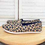 Toms  Alpargata Leopard Print Canvas Slip‎ On Shoes Tan Blue Women Size 9 Photo 2