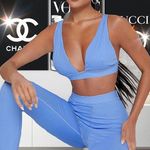 NWT, Lavishly Paris Baby Blue Bralette and Leggings Pajamas Set Size undefined Photo 0