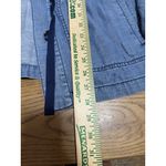 Talbots Chambray Denim Shirt Women Size M Linen Blend Safari Shacket Buttons Photo 3
