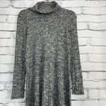 Cartise Gray Turtleneck Knit Midi Sweater Dress Long Sleeve Cowl Neck Above Knee Size XS Photo 5