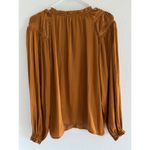 Philosophy Shirt Womens Large Gold Satin Boho Career Quiet Luxury Preppy Peasant Photo 1