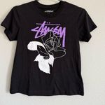 Stüssy Black/White/Purple Rose Tee. Size Medium Black Photo 0