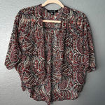 Forever 21  Women’s Boho Kimono Cardigan Sheer Open Front Paisley Print Size S Photo 0