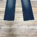 Wrangler Dark Wash Faded Raw Edge Cut Off Boot Leg Mid Rise Womens Jeans 5 X 32 Photo 3