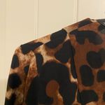 Rafaella NWOT  women’s leopard print faux leather neck long sleeve‎ blouse large Photo 7
