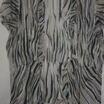 Elementz  1X Tigress Sheer Over Blouse Tie Front Top Plus in Black Bronze Silver Photo 0