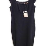 Jigsaw Square Neck Sleeveless Fitted Wool Blend Dress Black 12 NEW Photo 0
