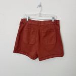 Loft [] Rust Red Welt Pocket High Rise Denim Shorts Flat Front Stretch Size 31 12 Photo 2