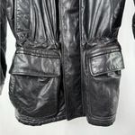 London Fog Vintage Leather Cinched Waist Coat in Black Size Extra Large Photo 1