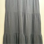 Quince 100% Organic Cotton Gauze Tiered Maxi Dress Black Small Photo 7