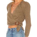Majorelle  Damien Wrap Mocha Brown Ribbed Sweater size small Photo 2
