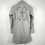 Rock 47 by Wrangler Shirt Dress Western‎ Cross Embroidered Long Sleeve Gray S Photo 1