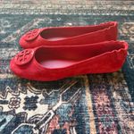 Tory Burch red suede ballet round toe flats shoes Photo 5