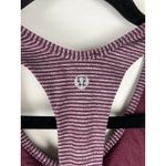 Lululemon Turbo Tank Tonka Stripe Bordeaux Drama Size 4 Yoga Pilates Workout Photo 3