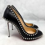 Christian Louboutin Dorispiky 100 Spike Studded Stiletto Pumps Heels Black 34.5 Photo 0