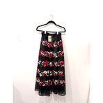 Sachin + Babi Milton Striped Eyelet Floral Midi Ball Skirt Black/Red Women's S Photo 3