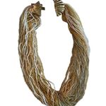 Clam Shell Vintage Multi Strand Seed Bead Necklace Gold & White Photo 5