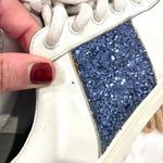 Tory Burch  Carter Glitter Sneaker Women's Size 7M Lace Up White Blue Photo 10
