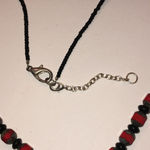 Vintage Red & Black Seed Bead Beaded Boho Necklace Photo 4