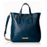 Marc Jacobs Turquoise Leather Top Handle Crossbody Tote Gold Hardware LUNA Photo 0