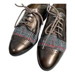 Anne Klein  Louisa Brown Patent Leather Plaid Oxford Shoes Women’s Size 7 Photo 6