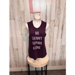 EXPRESS  “No Skinny Dipping Alone” Graphic Muscle Tank Top Purple Size L NWT Photo 1